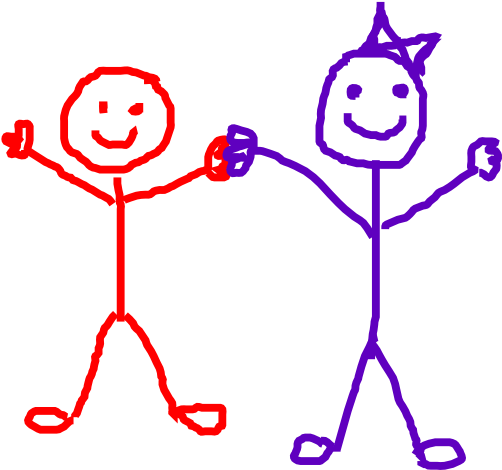 Stick Figure Kids Friends Clip Art At Vector Clip Art - Stick Figure Friends (600x472)
