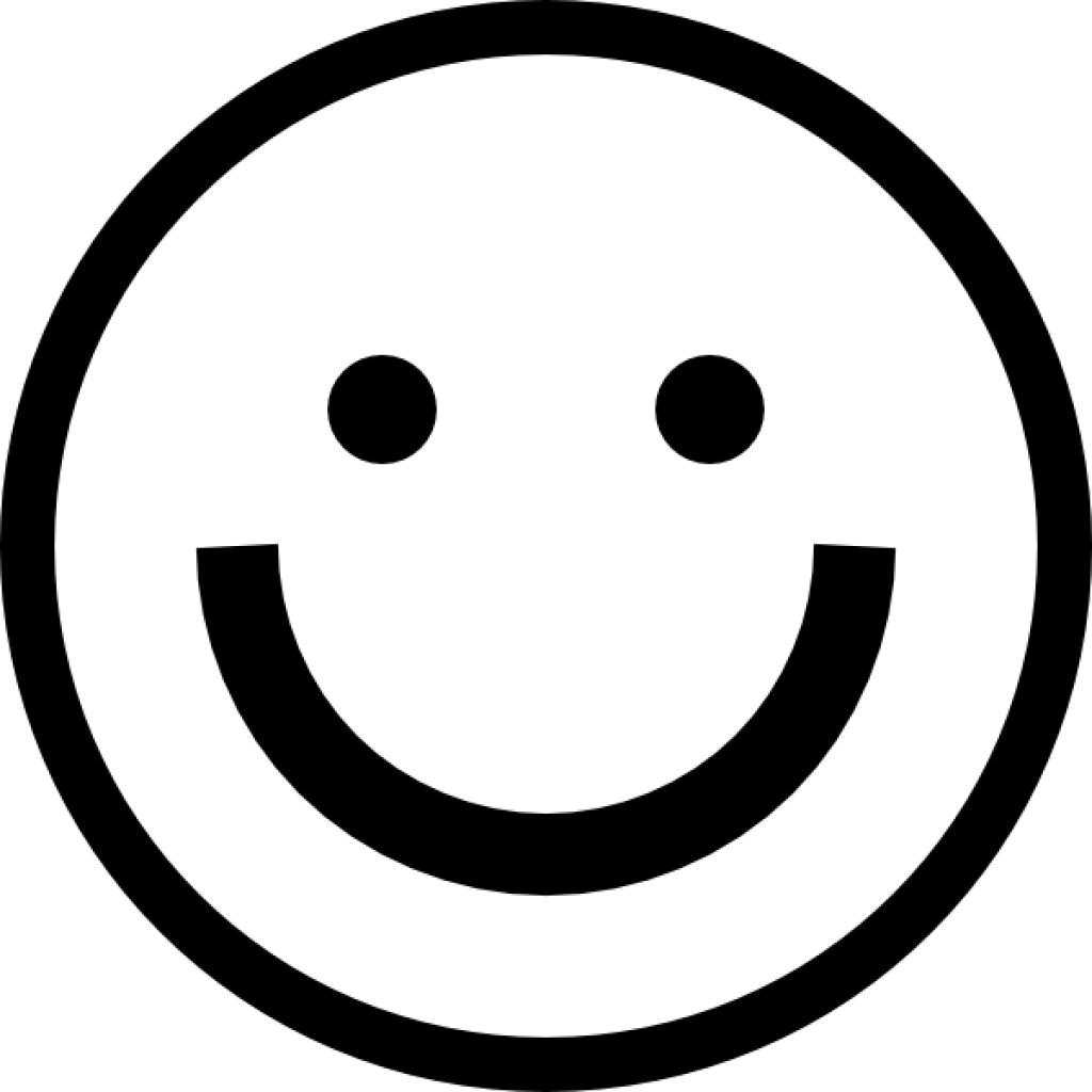 Smiley Face Black And White Smiley Face Clip Art At - Happy Emoji Black And White (1024x1024)