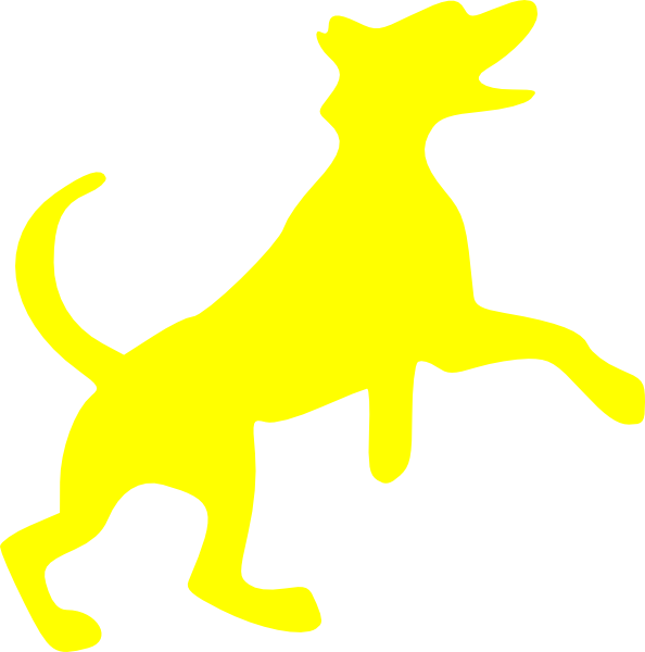 Yellow Dog Clip Art - Flyball Dog On Board Leaping Dog Paw Print Car Magnet (594x600)