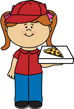 Pizza Clip Art - Pizza Delivery Girl Clipart (307x450)