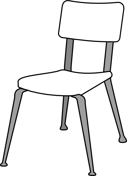 White Classroom Chair Clip Ar - Chairs Clipart (432x599)