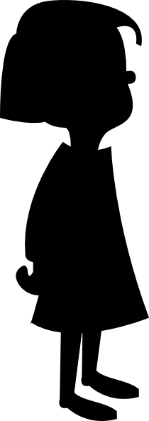 Little Girl Clipart Shadow - Cartoon Girl And Boy (283x800)