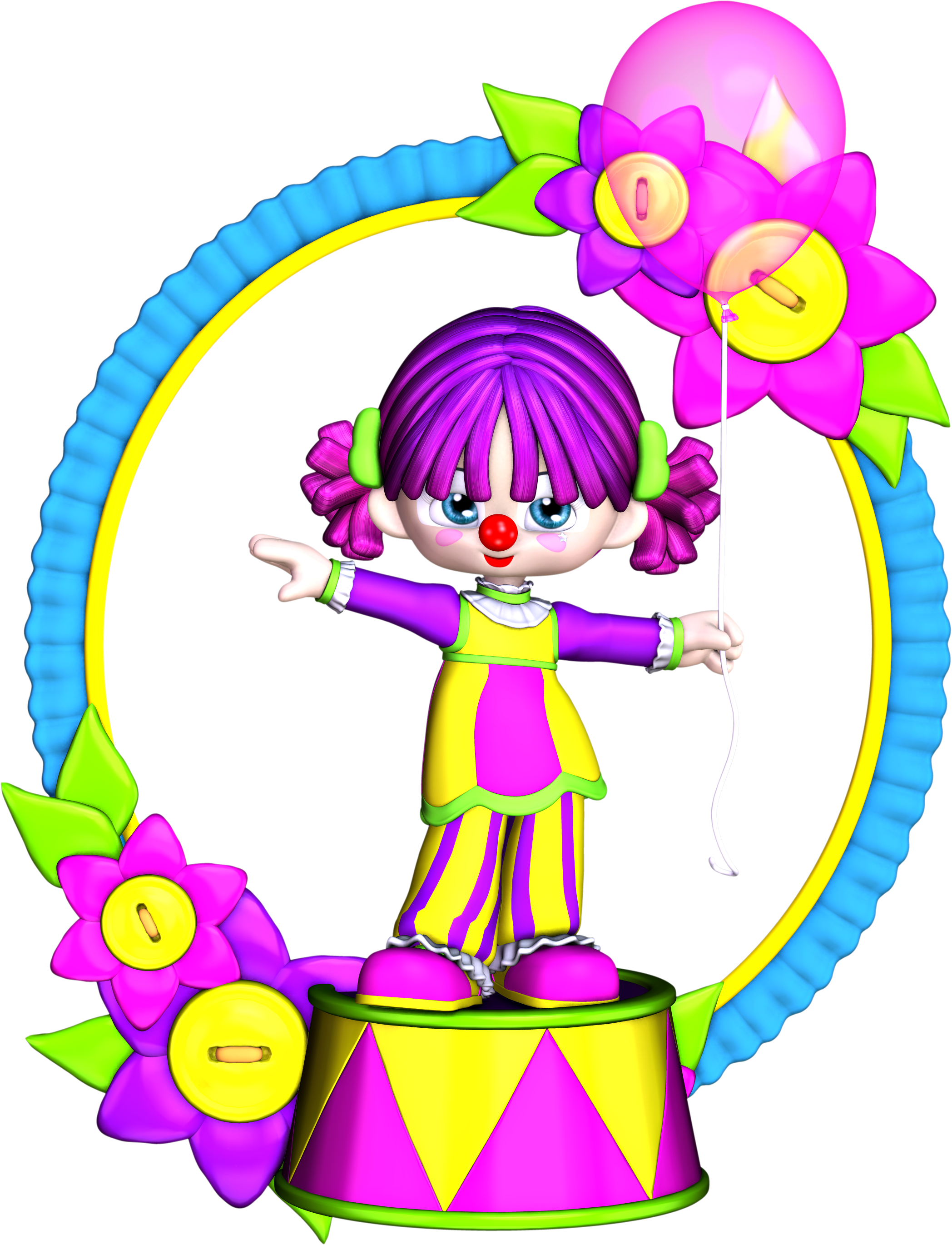 Clowns Clip Art - Birthday Clown Girl Clipart (2096x2740)