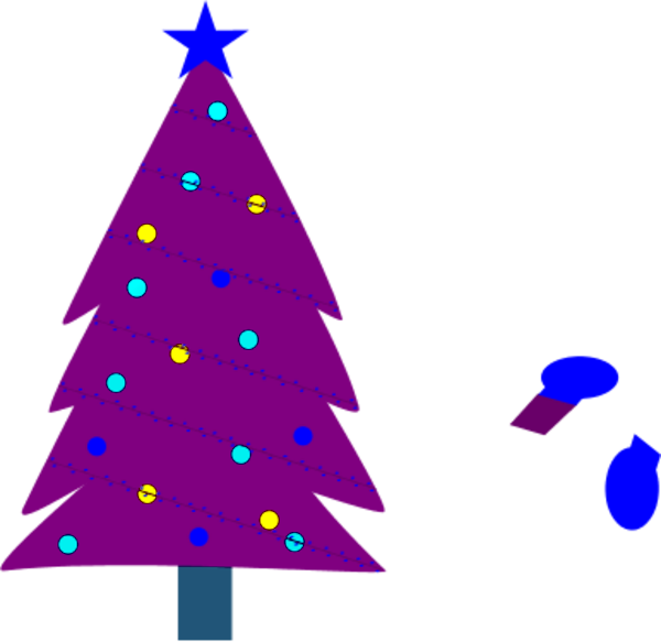 Christmas Tree Clipart Purple - Purple Christmas Tree Clip Art (600x583)