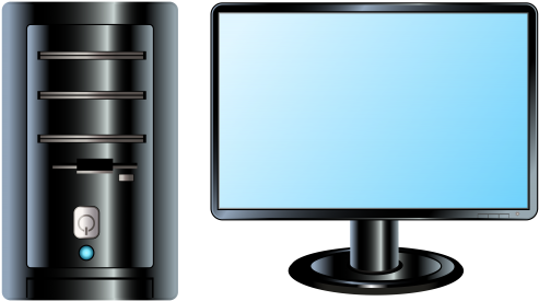 Desktop Pc Png Clip Art - Pc Clipart (500x278)