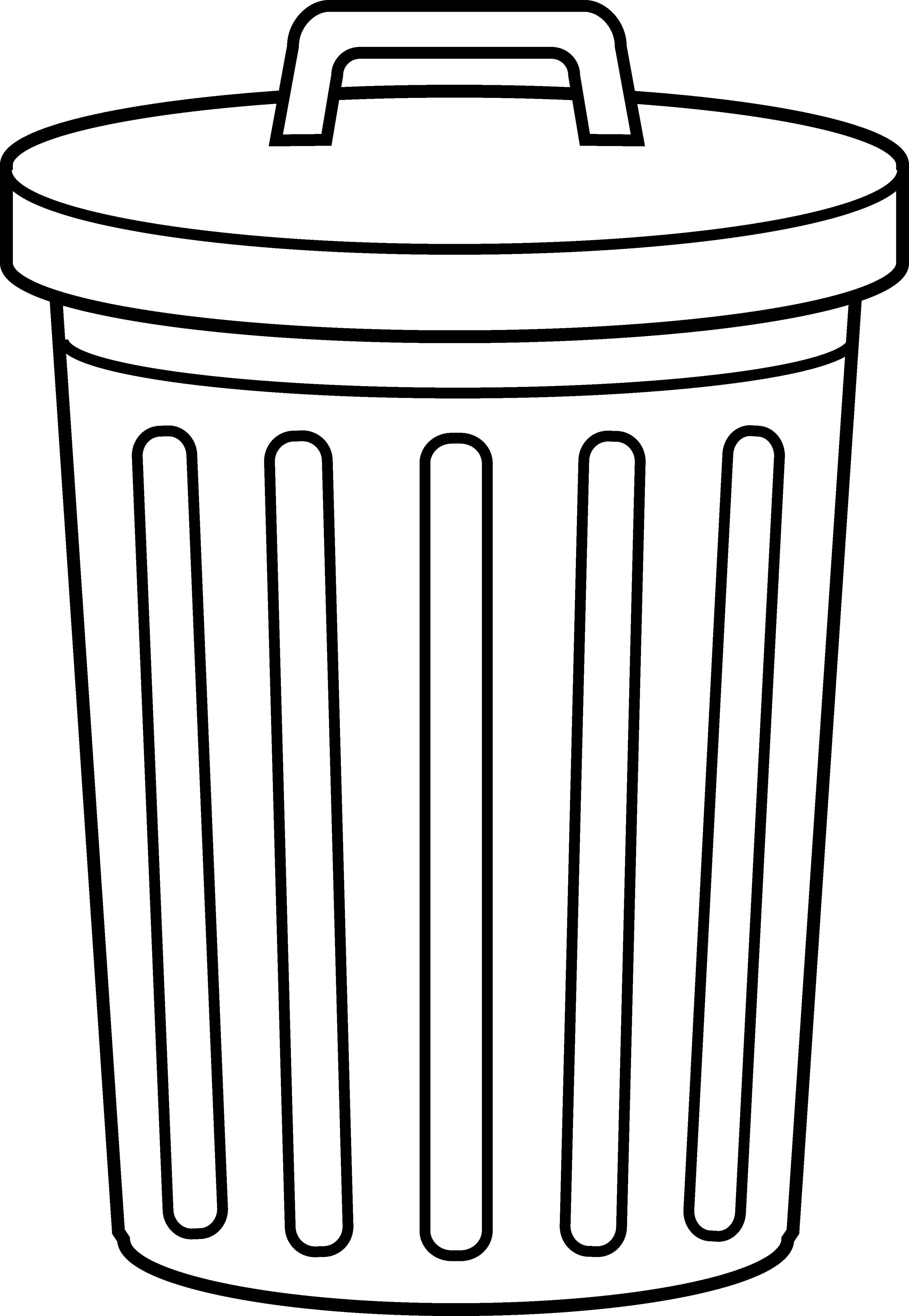 Clipart Cheerful Trash Can Clipart Classroom At Ideas - Trash Can Clip Art (3354x4854)