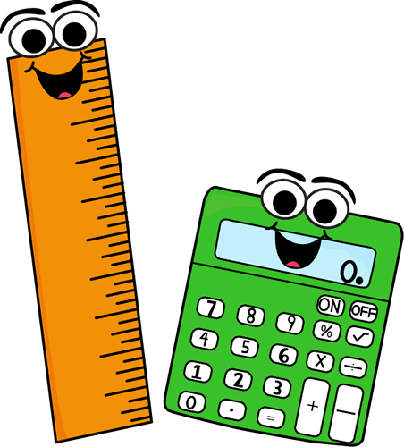Ruler And Calculator - School Supplies With Faces (452x500)