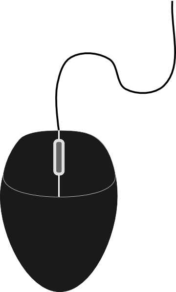 Computer Mouse Clipart Black And White Free - Computer Mouse Vector Png (360x598)