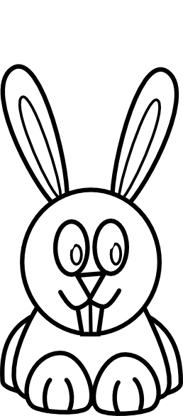 Clipart Info - Bunny Clip Art Black And White (258x586)