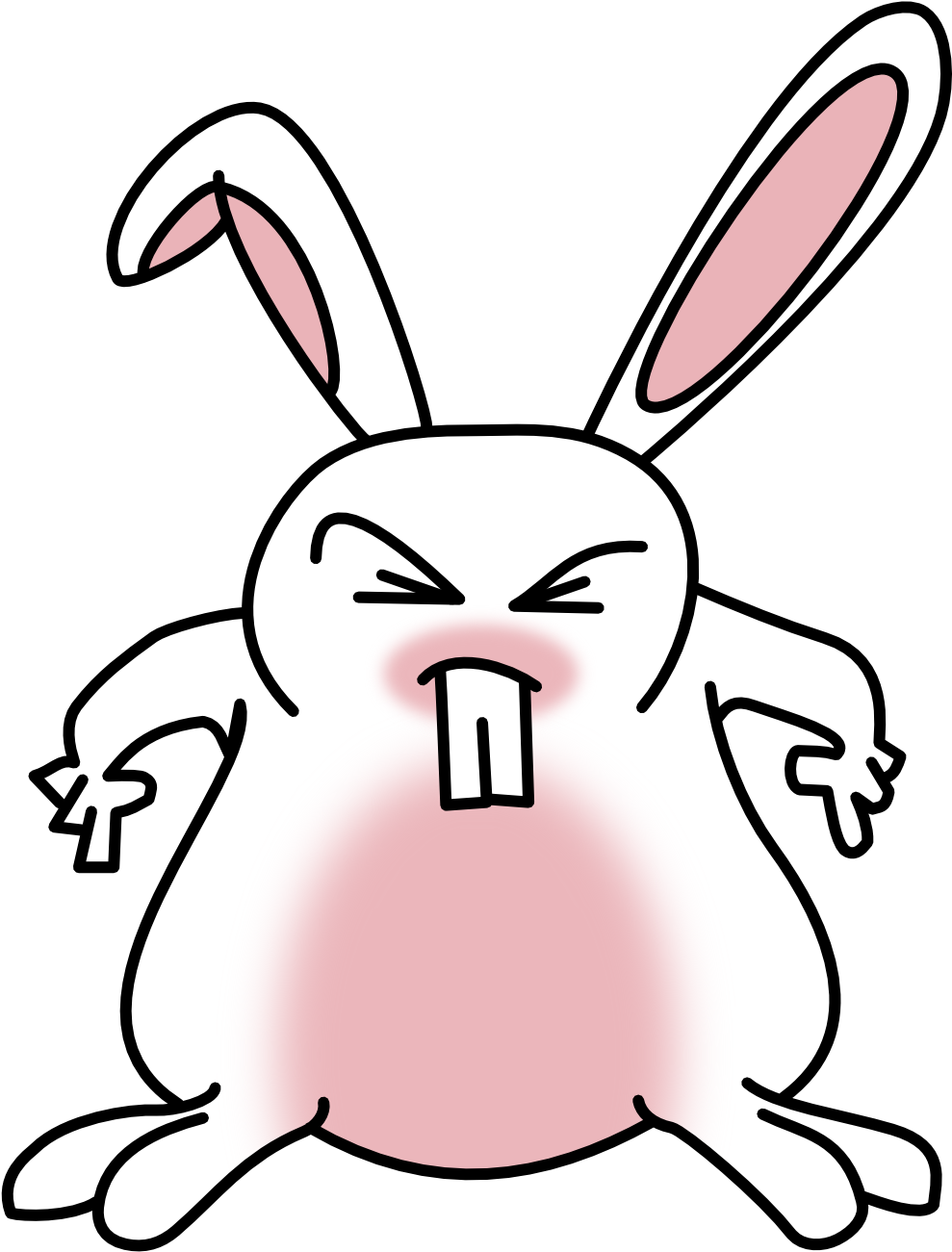Easter Bunny Rabbit Clipart - Angry Bunny Clipart (999x1399)