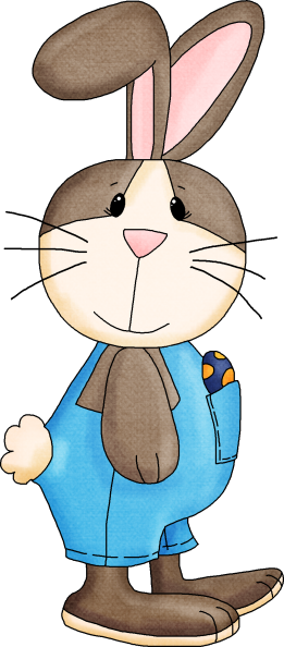 Tubes, Clipart De Páscoa - Osterhase In Türkisdungarees Grußkarte (261x594)