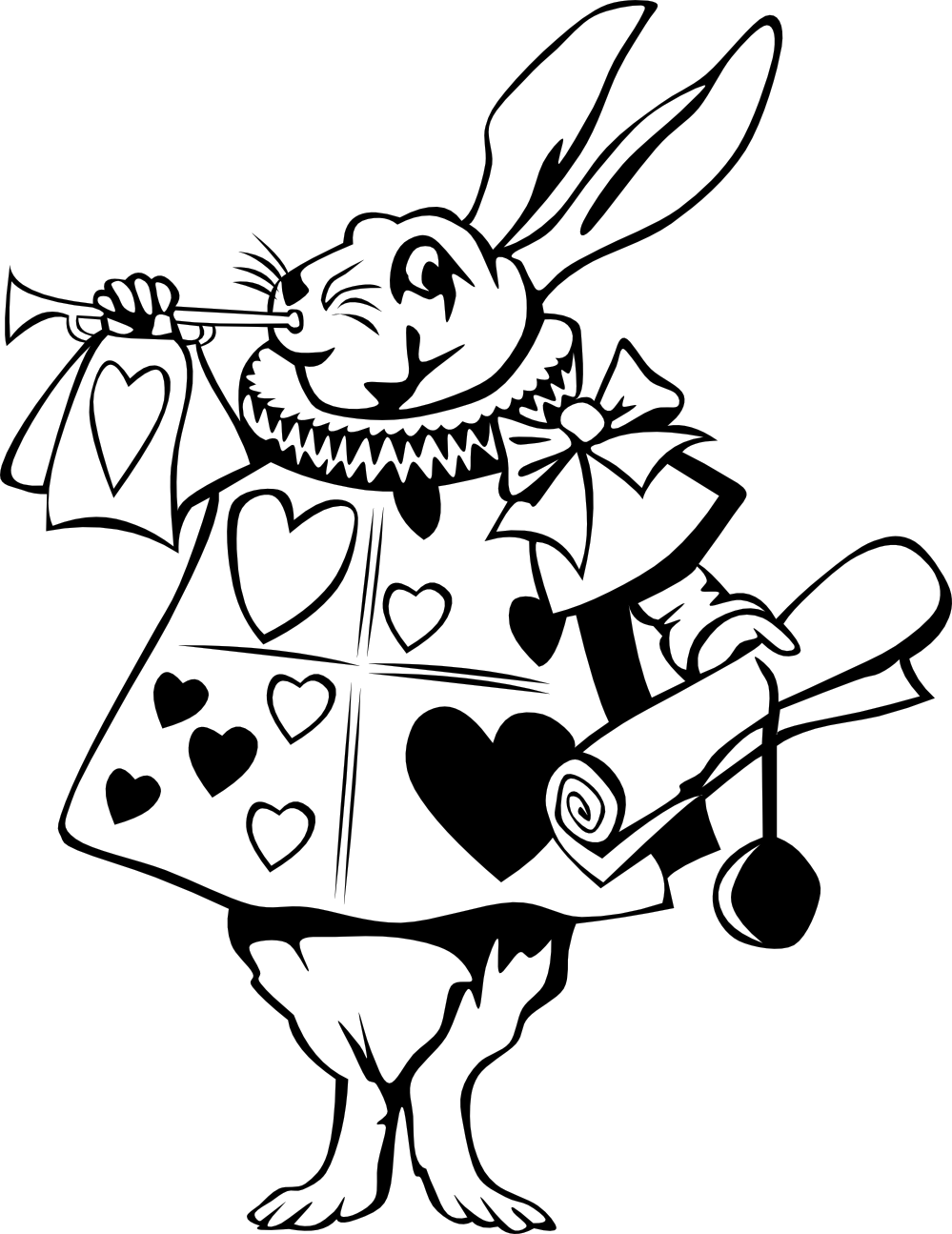 Clipart Info - Alice In Wonderland Black And White (999x1295)