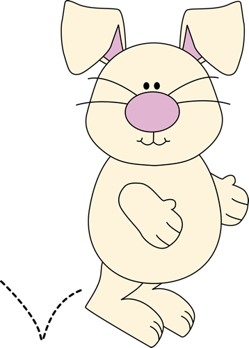 Hopping Bunny - Clip Art (358x500)