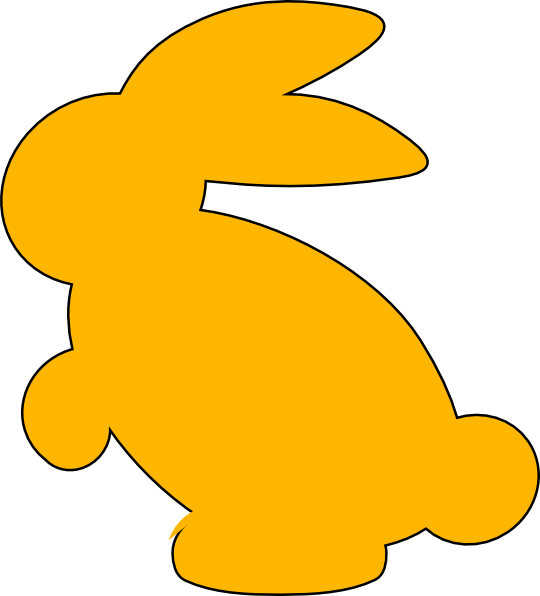 Yellow Bunny Silhouette Clip Art - Yellow Rabbit Clipart (540x596)