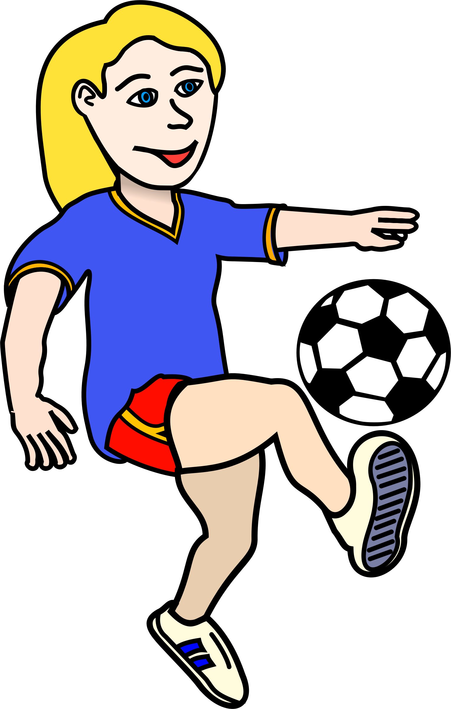 Fancy Design Clipart Soccer Player Playing Girl Coloured - Soccer Ball Clip Art (1528x2400)