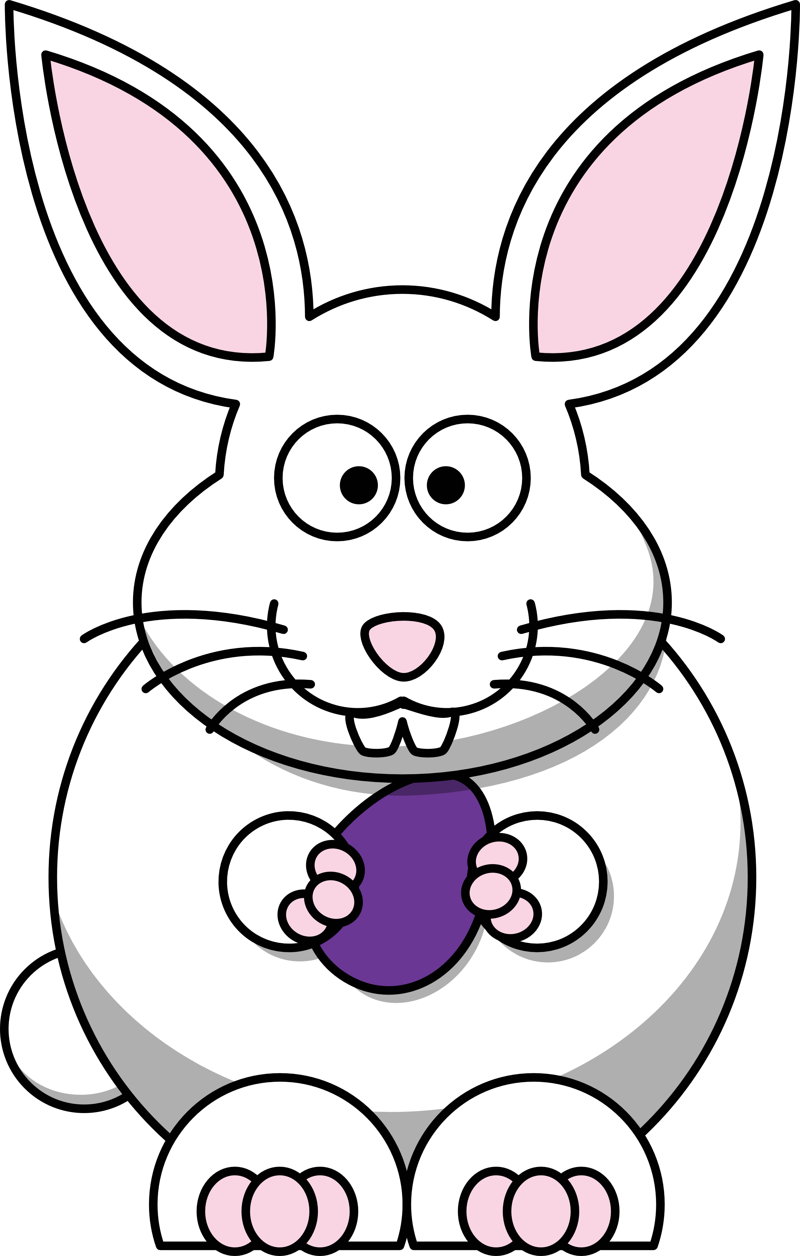 White Rabbit Clip Art - Bunny Easter Cartoon (2555x4007)