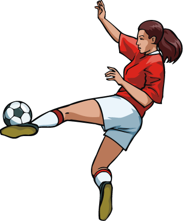 Png - - Female Soccer Player Clipart (360x432)