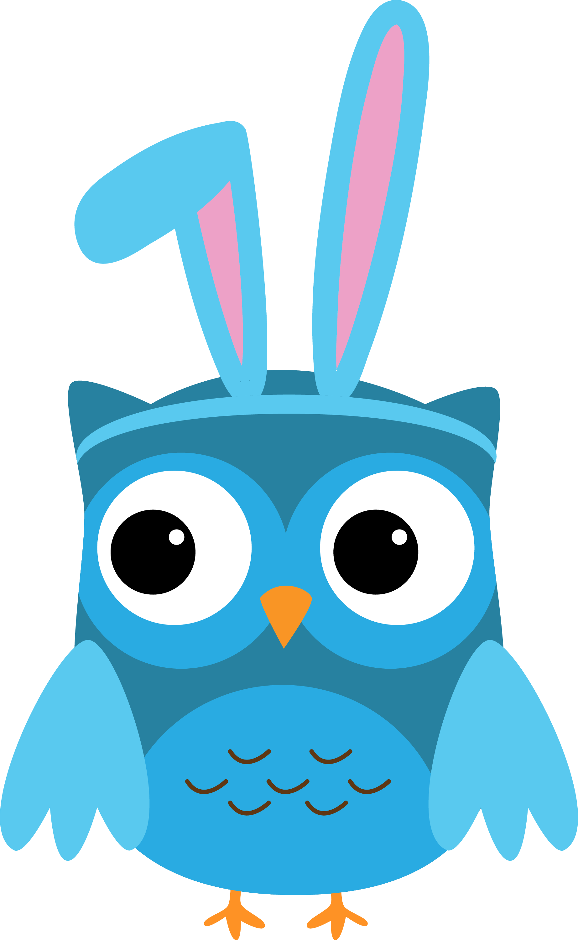 Bunny Owl Clip Art - Eyes Closed Clip Art (1845x3000)