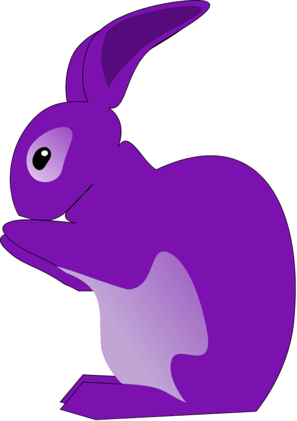 Purple Bunny Clipart - Rabbit Clip Art (600x851)