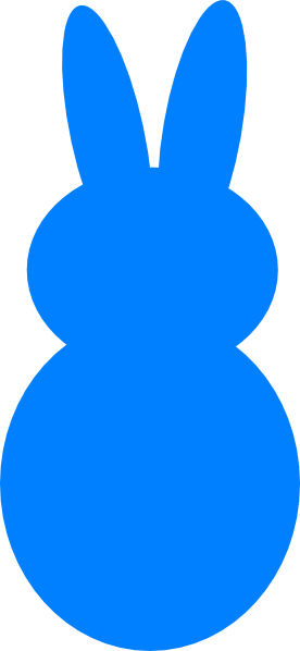 Blue Dark Peep Bunny Clip Art - Bunny Silhouette Clip Art (276x598)
