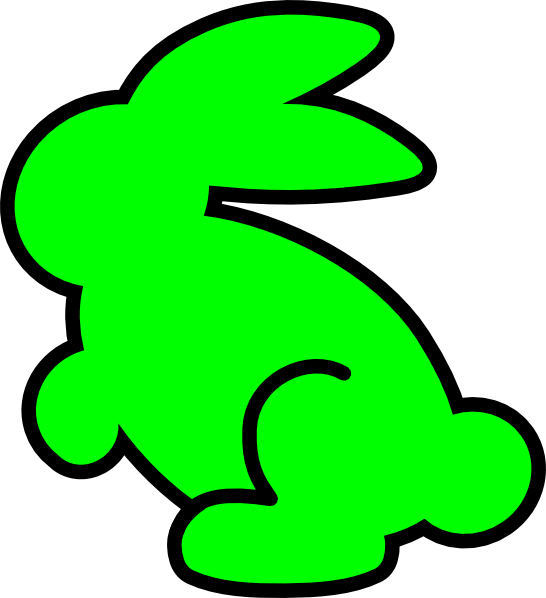 Green Bunny Clip Art - Easter Bunny Images Black And White (546x598)