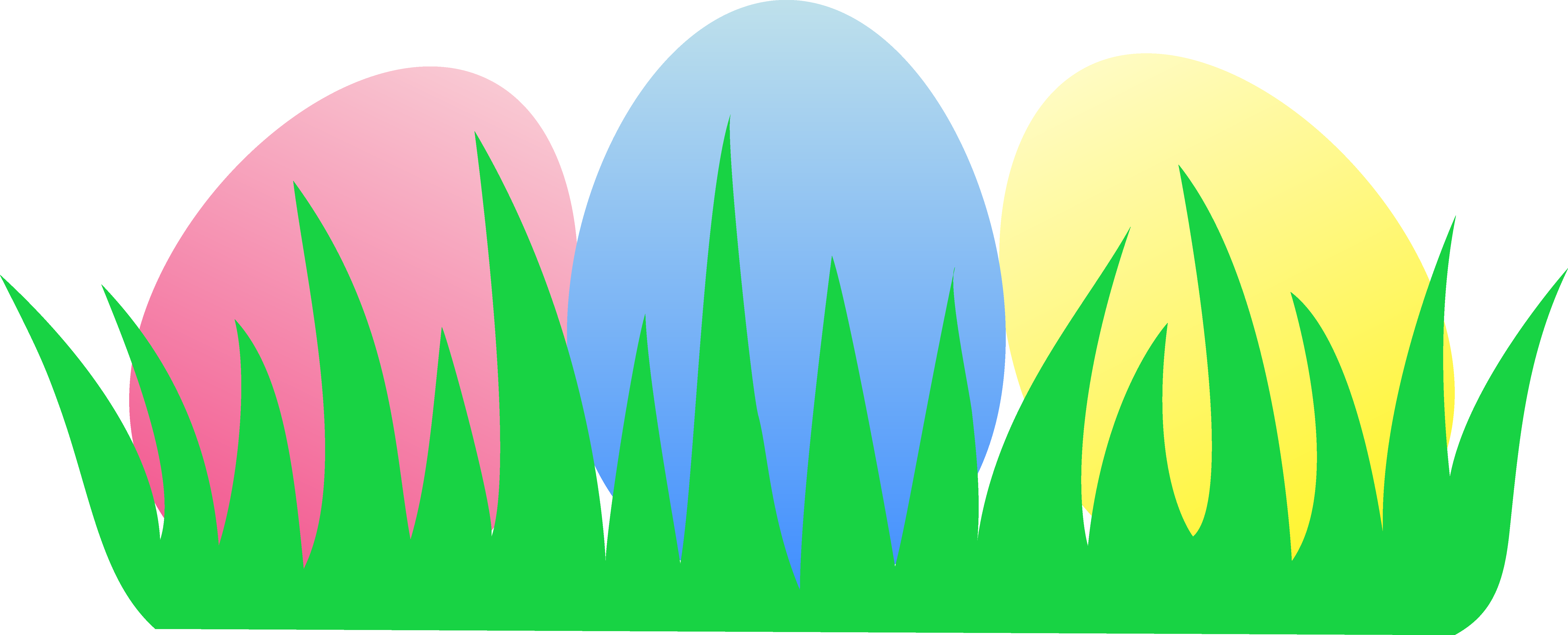 Three Easter Eggs In Grass Free Clip Art Sweetclipart - Easter Egg Clipart Free (6883x2789)