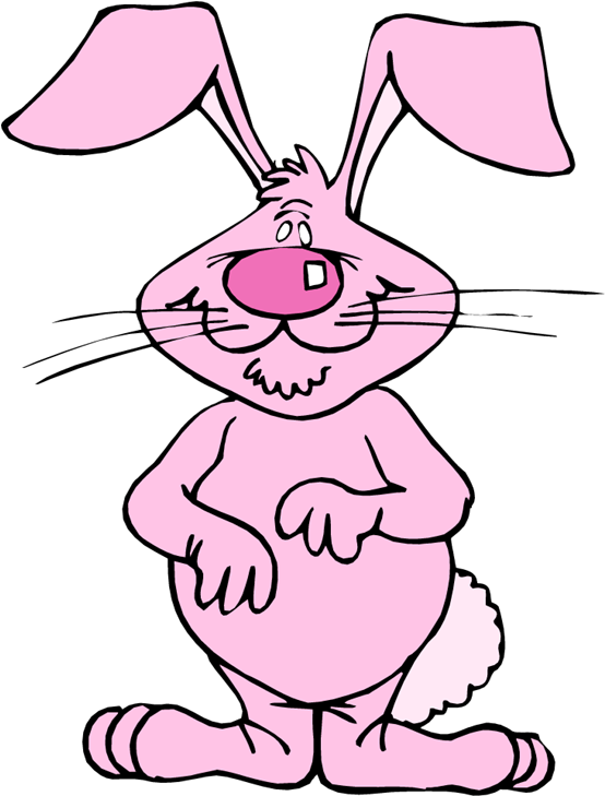 Exuberance - Clipart - Pink Rabbit Clip Art (568x750)