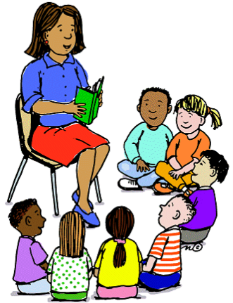 School Kids Art Class Clip Art - Teacher Is Reading A Story - (430x430) Png  Clipart Download