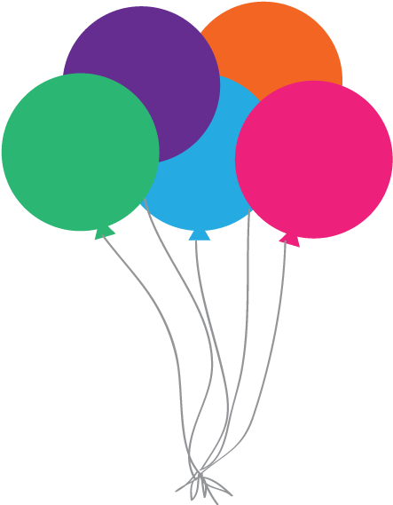 Happy Birthday Balloons Clip Art - Birthday Clipart (453x578)