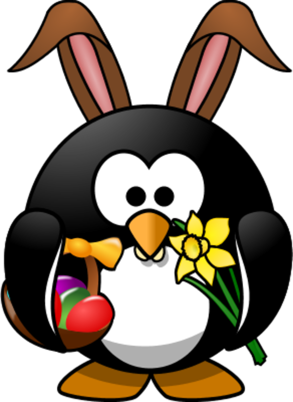 Easter Penguin Png Clip Art - Easter Bunny Penguin Shower Curtain (1747x2400)