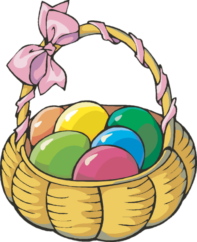 Basket Clip Art - Basket Of Easter Eggs (640x783)