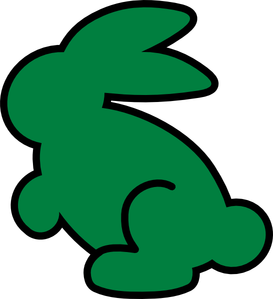 Dark - Green Rabbit Clipart (546x598)