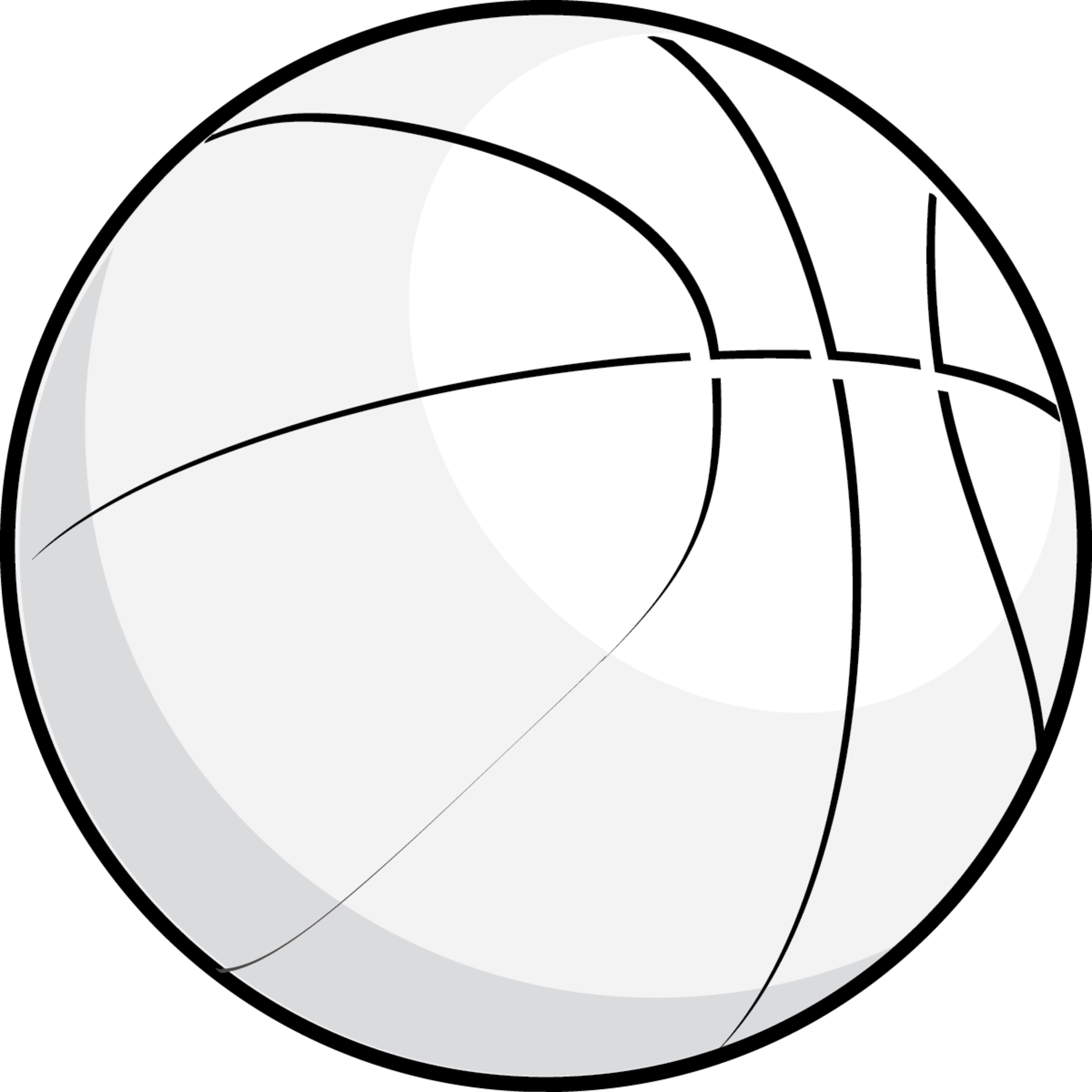 Basketball Black And White House Clipart Black And - White Basketball Ball Png (2500x2500)