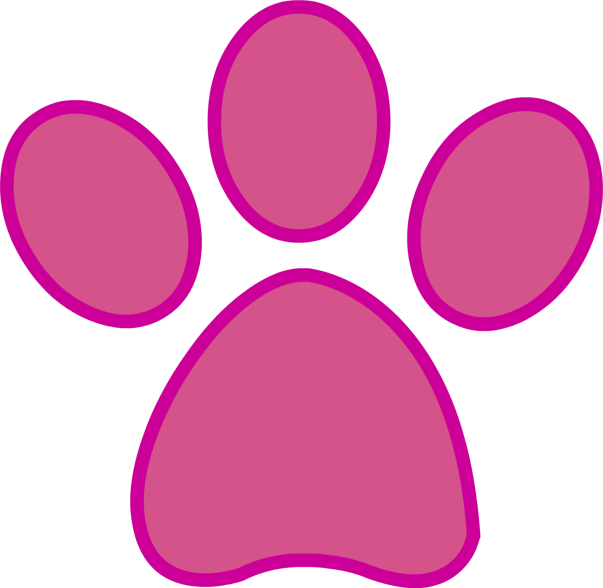 Pink Panther Clipart - Pink Panther Paw Print (1227x1198)