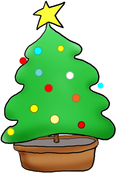 Christmas Tree With Christmas Decorations - Christmas Tree Clip Art (464x591)