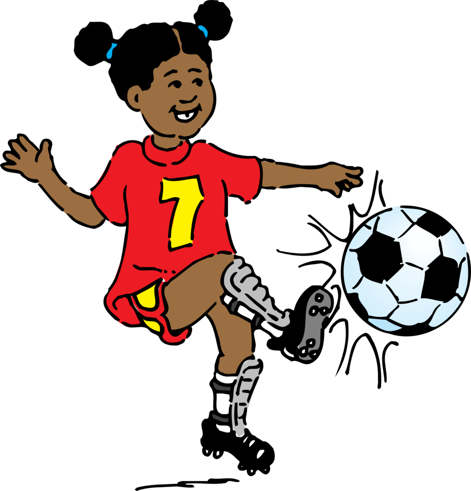 Girl Playing Soccer Clip Art - Playing Soccer Clipart (958x1000)