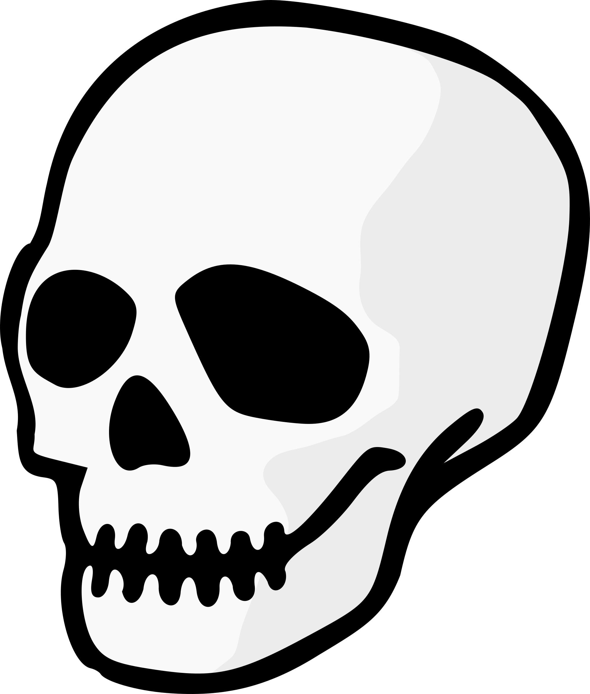 Big Image - Skull Clip Art Black And White (2040x2400)