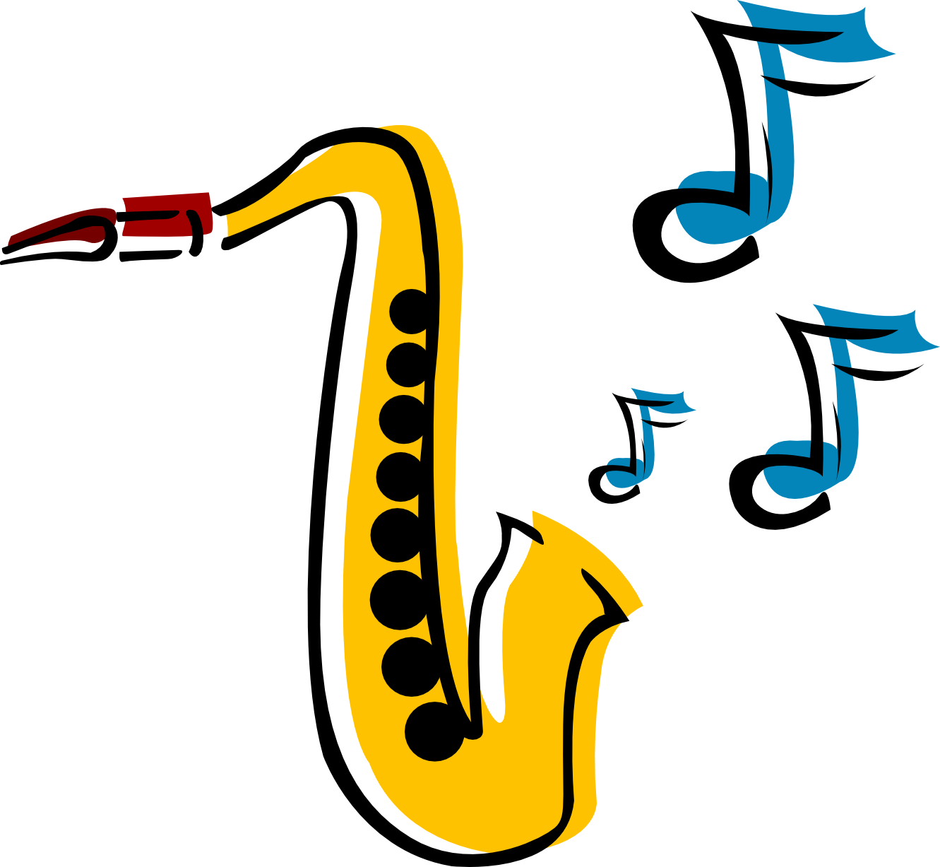 Free Saxophone Clipart - Musical Instruments Clip Art (1331x1227)