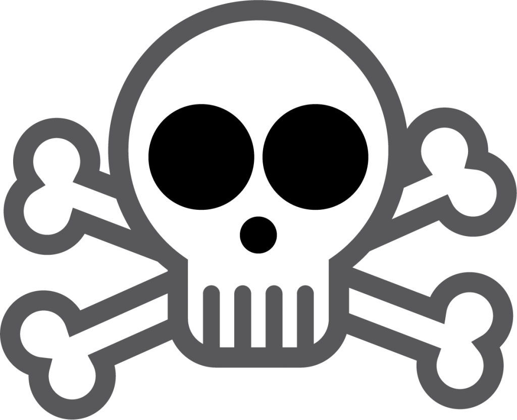 Free Skull Clip Art Cmsalmon - Skull & Bones Rectangle Magnet (1024x831)