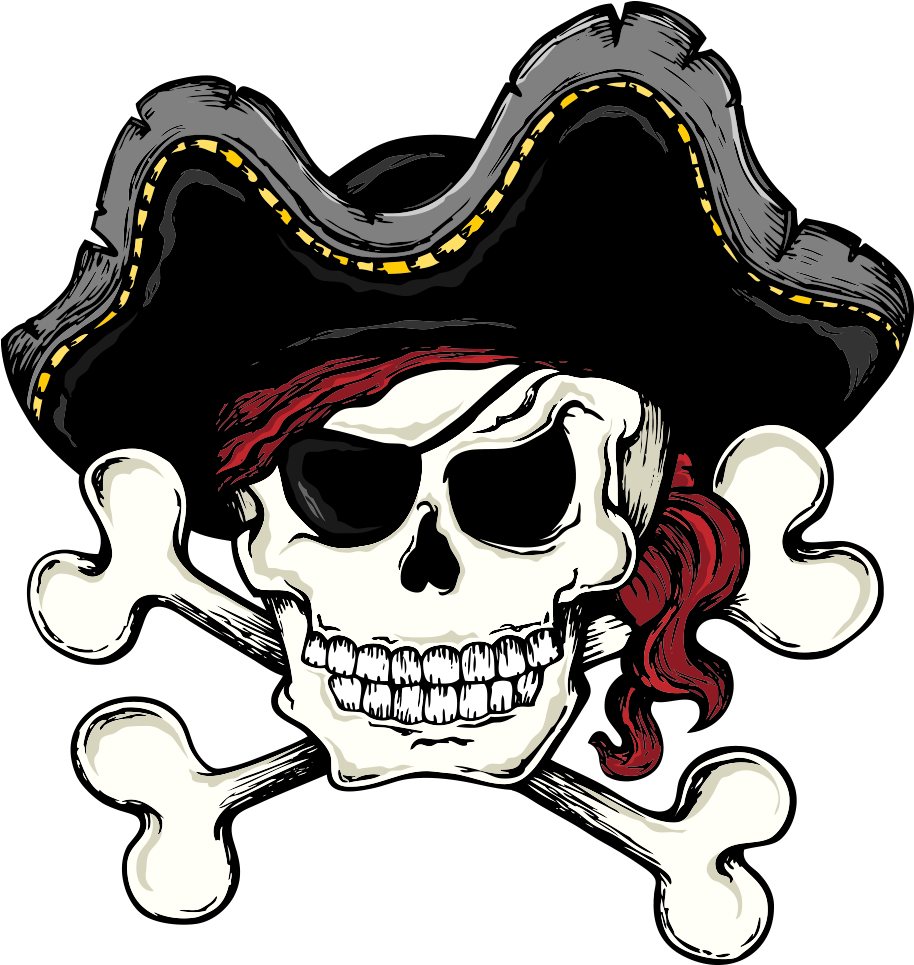 Skull And Bones Skull And Crossbones Piracy Clip Art - Pirate Skull And Crossbone (1000x1000)
