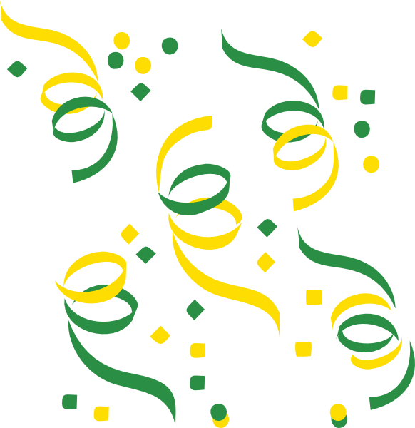 Confetti Clipart Black And White Free Clipart Images - Green And Yellow Confetti (582x600)