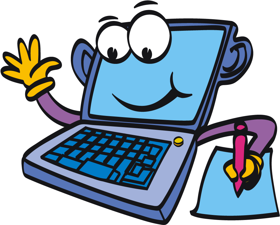 Computer Cartoon Laptopputer Clipart - Computer Clipart (1200x972)