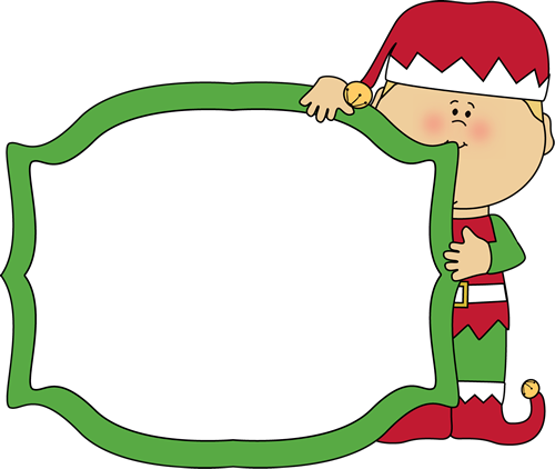 Christmas Elf Holding A Blank Sign - Christmas Elf Page Border (500x422)