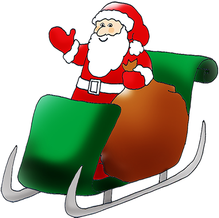Santa Claus In Sledge - Santa Claus Clip Art (477x472)