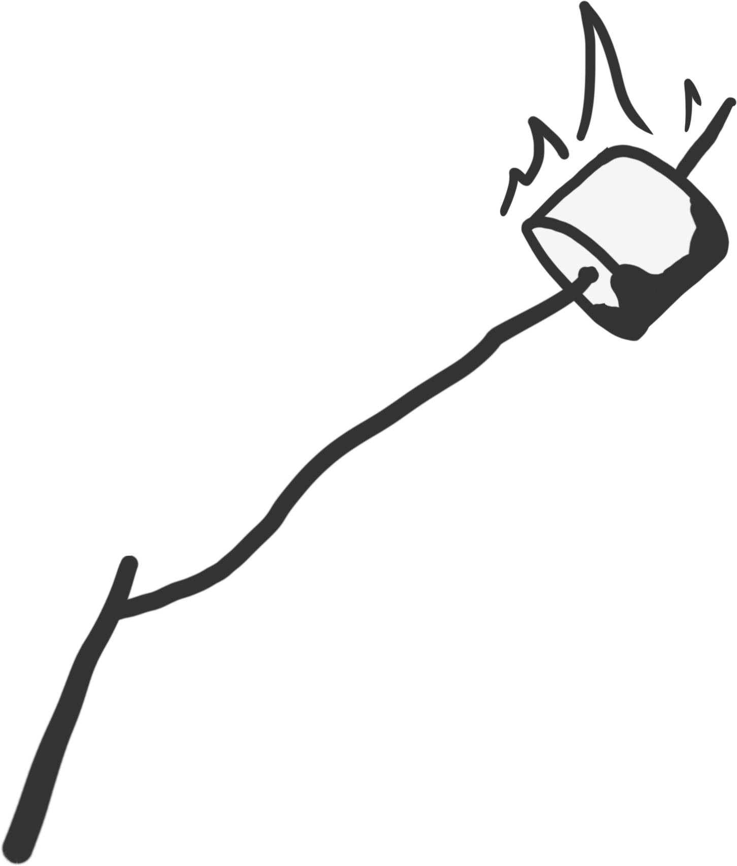 Marshmallow Clipart On A Stick - Marshmallow On Stick Png (1451x1705)