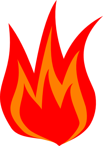 Explosion Flames Clipart - Red Fire Clipart (420x597)