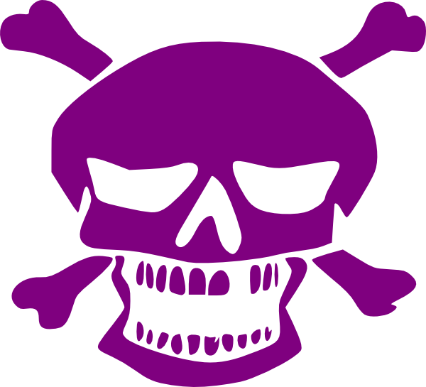 Purple Skull Clip Art At Clker - Purple Skull Png (600x545)