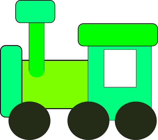 Train Clip Art Green (600x531)