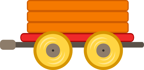 Train Car Orange Clip Art - Orange Train Clipart (600x293)