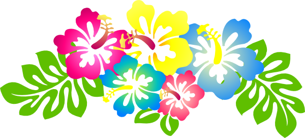 Hawaiian Flowers Clip Art Hibiscus Flower Clip Art - Hibiscus Clipart (600x271)
